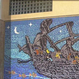 Ship – Ceramic Mosaic Mural